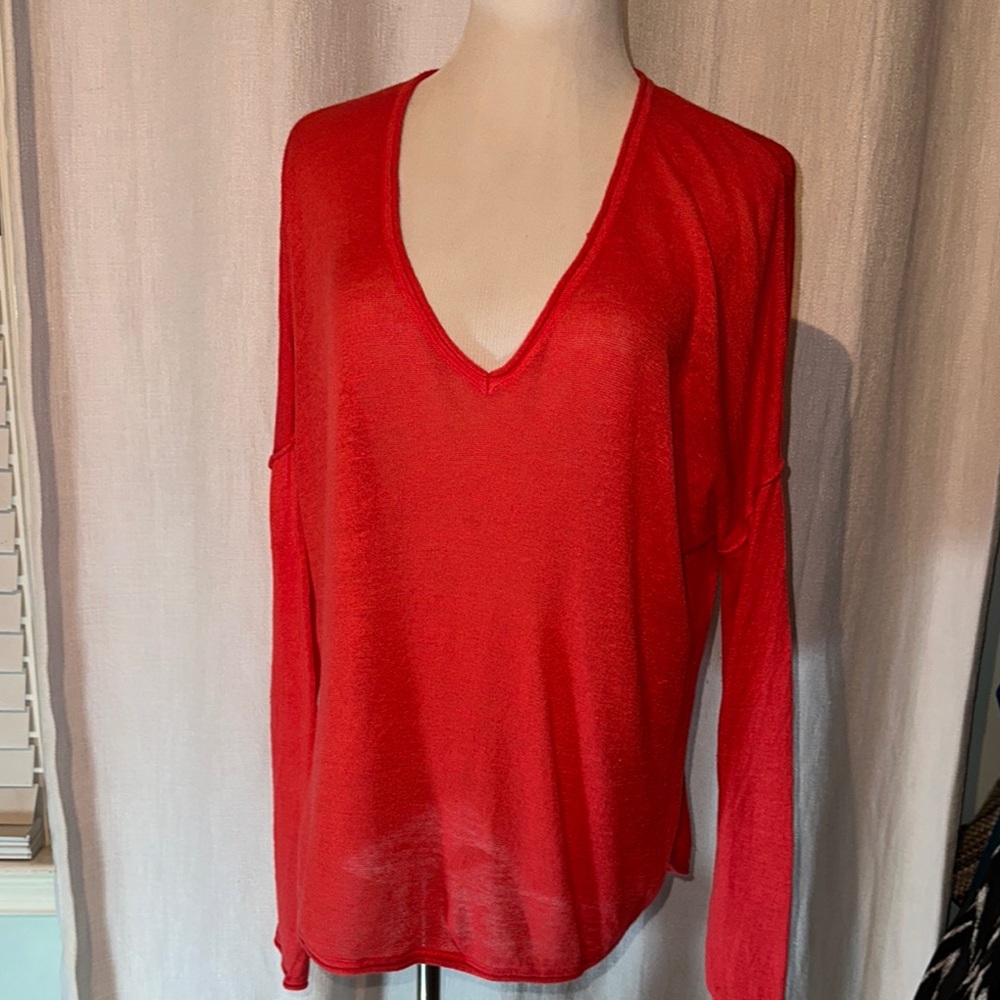 Feel the Piece by Terre Jacobs red light weight sweater O/S